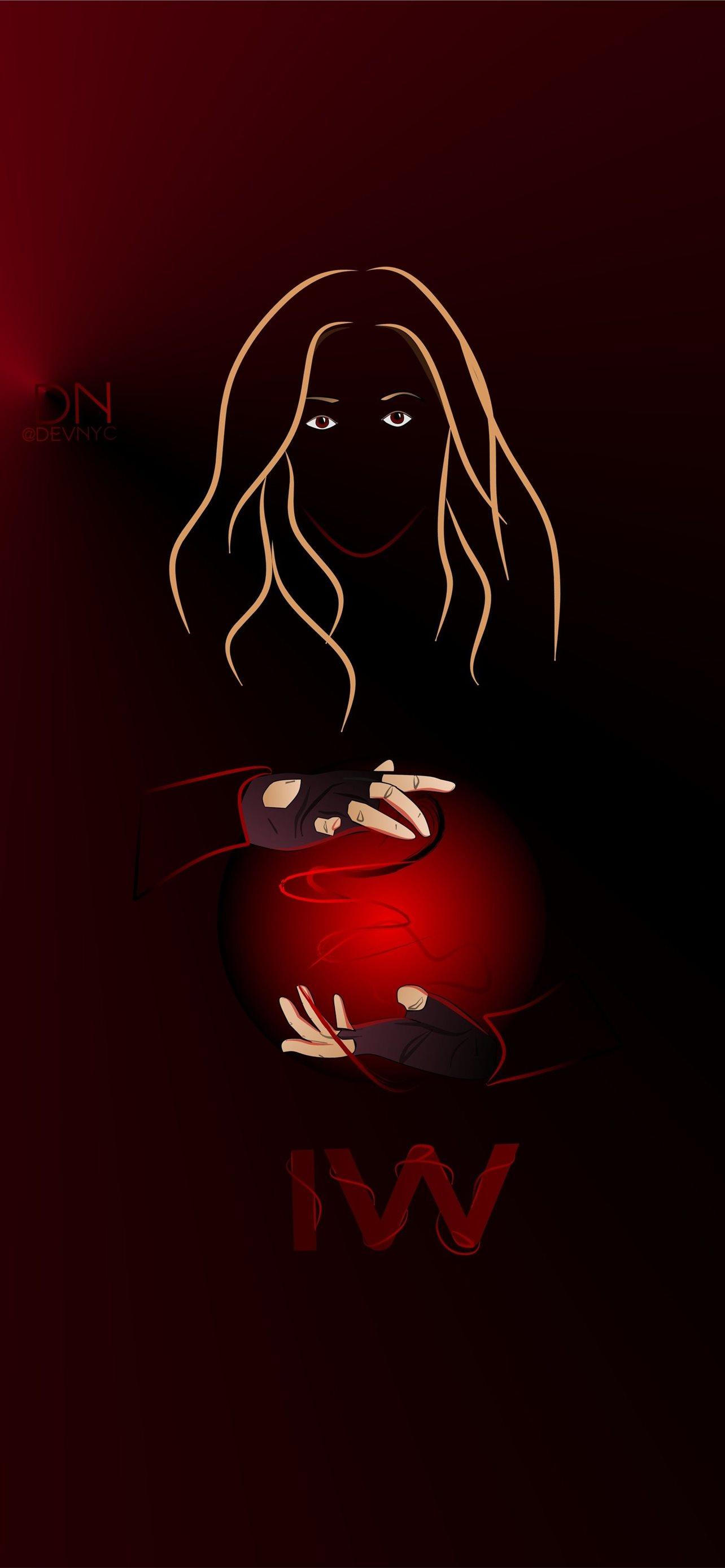 1284x2778 Scarlet Witch Neon Cave iPhone Wallpaper Free Download