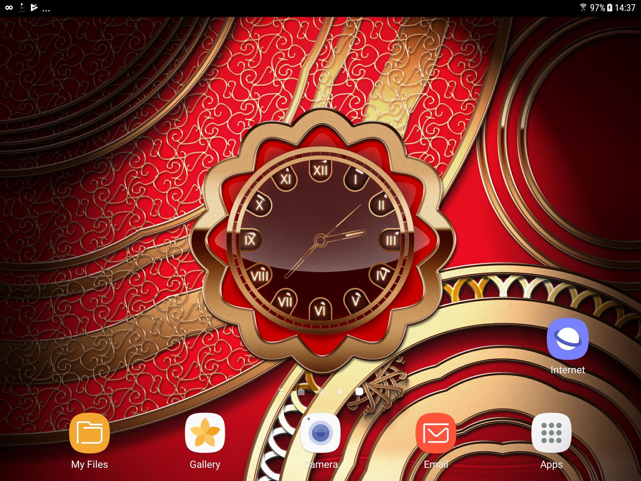 2048x1536 Royal Gold Clock Live Wallpaper for Android