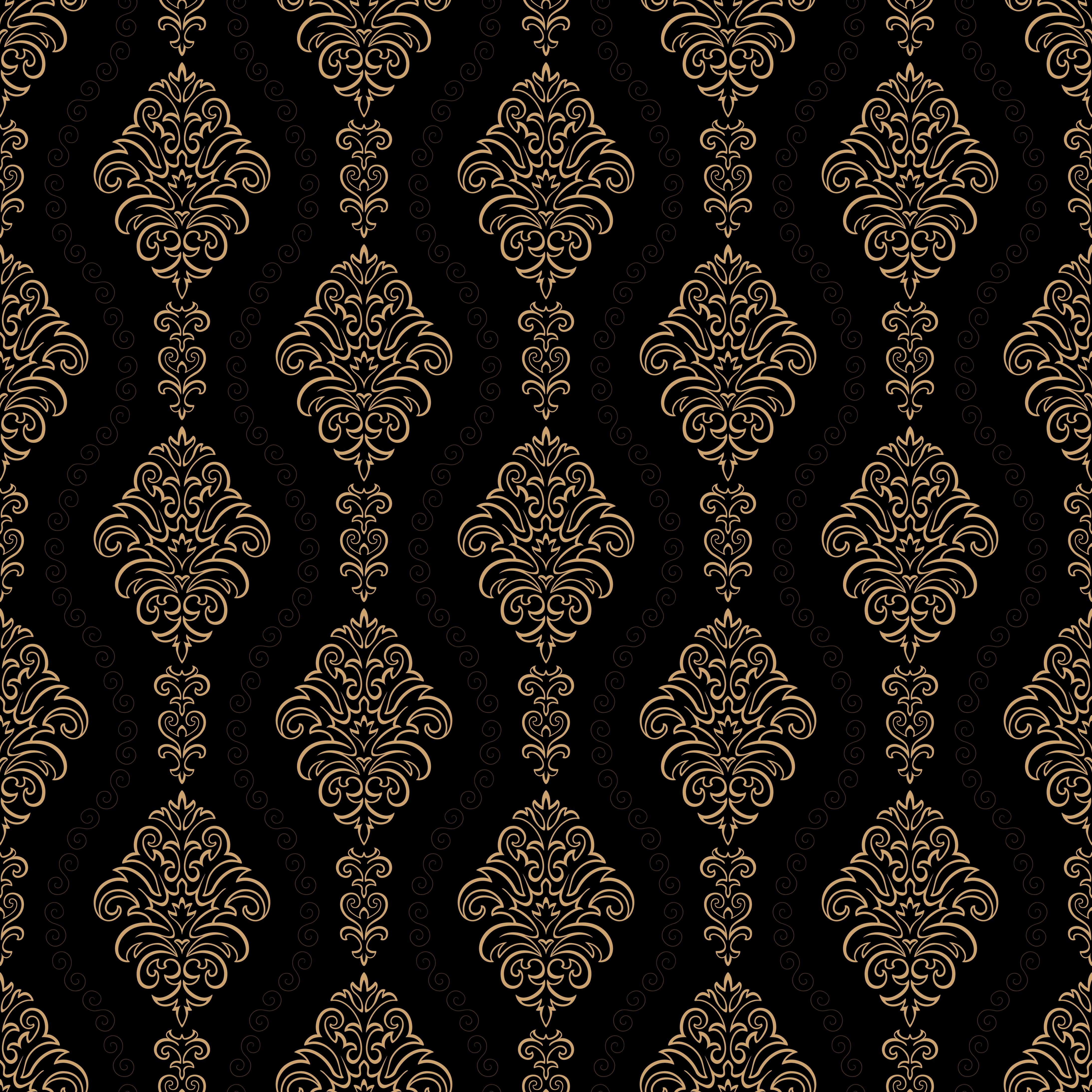 4375x4375 luxury ornamental background. Gold Damask floral pattern. Royal wallpaper
