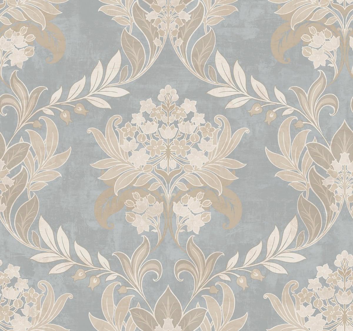 1200x1123 Wynnewood Vintage Arts and Crafts Damask Wallpaper