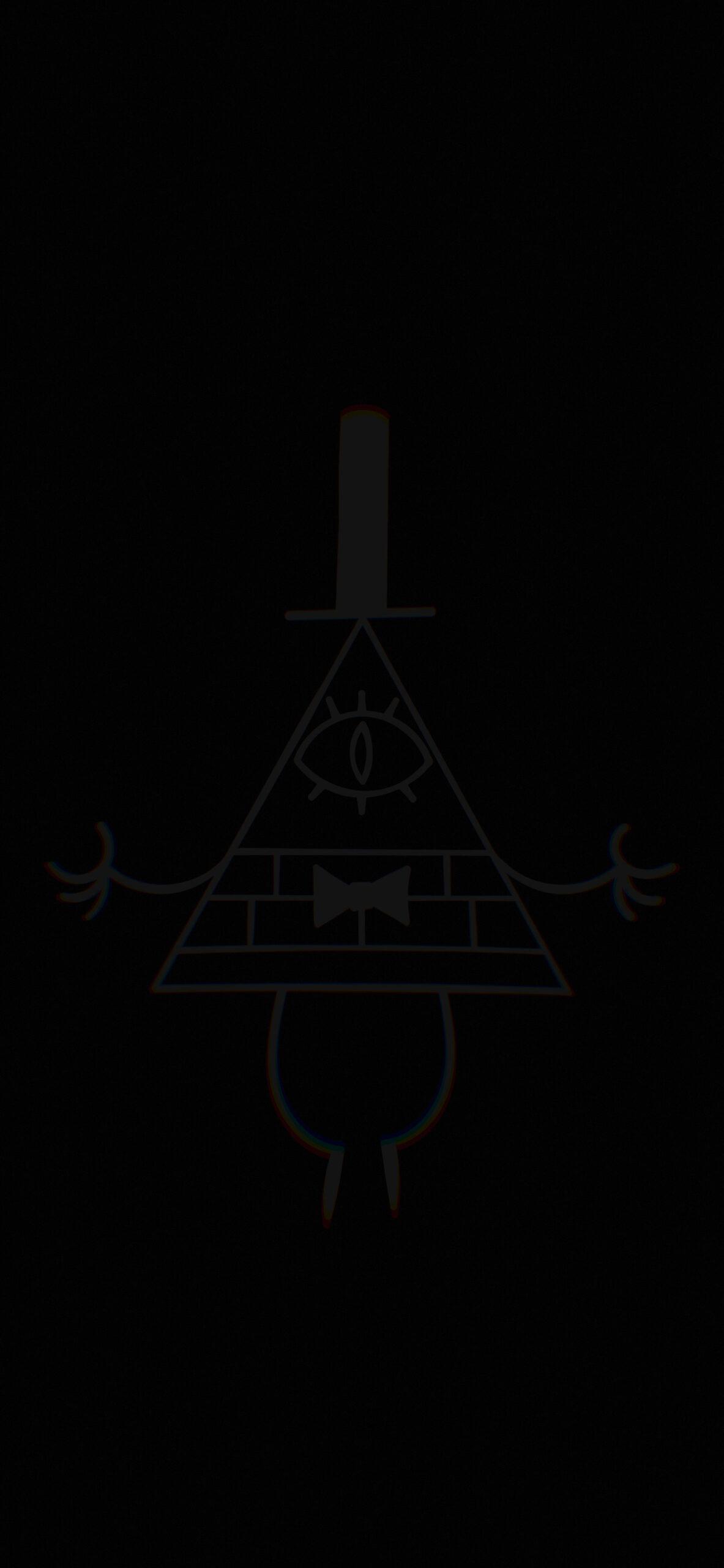 1183x2560 Gravity Falls Bill Cipher Deep Black Wallpaper