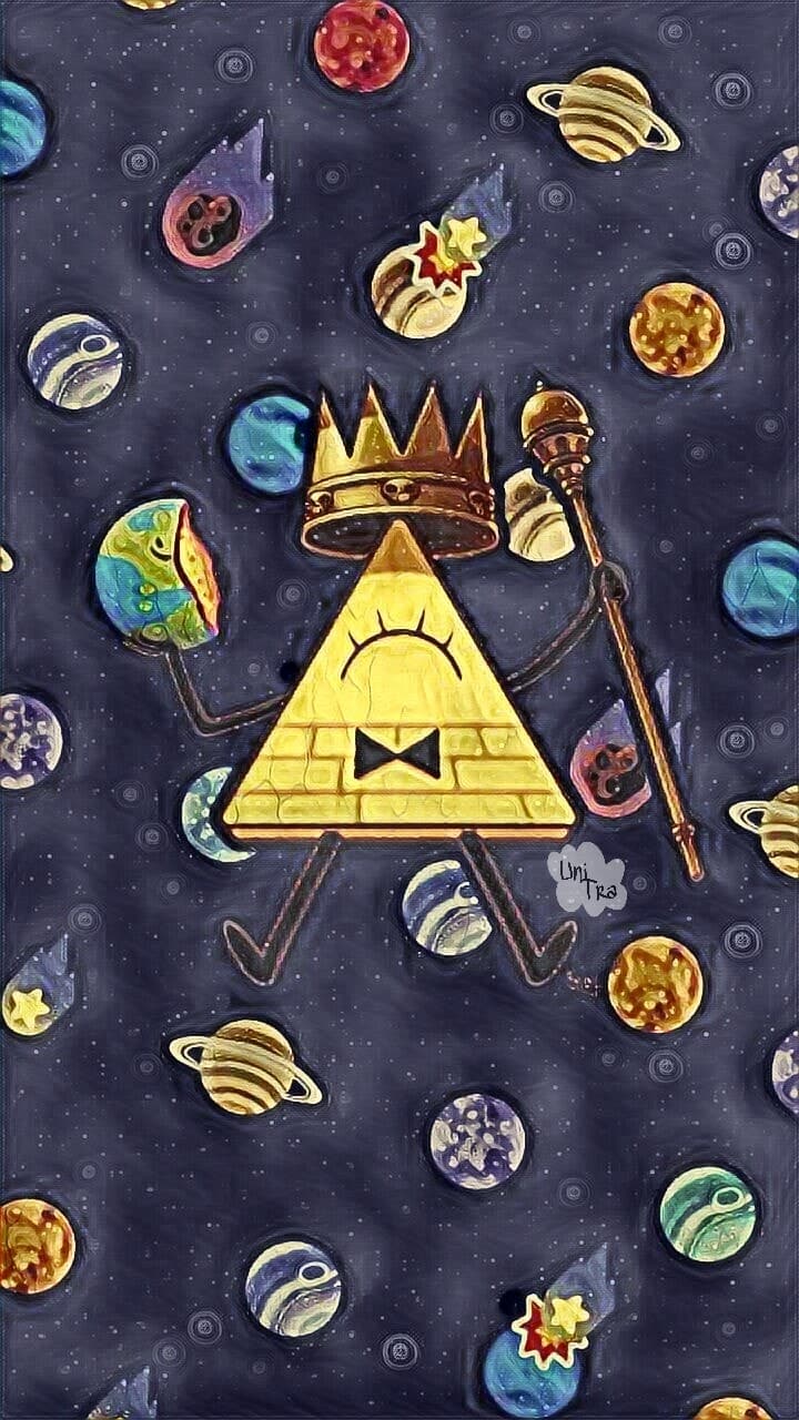 720x1280 bill cipher wallpaper, cartoon, illustration, anime, animated cartoon, fictional character, brown hair, style, art