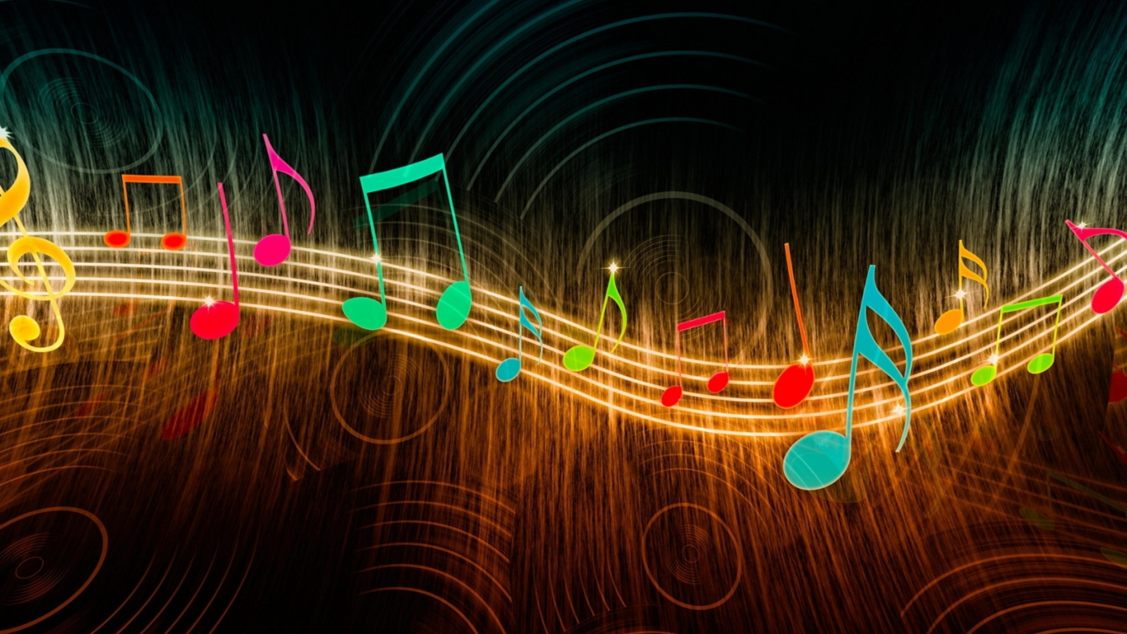 3840x2160 UltraHD wallpaper icon Colorful music note digital art wallpaper