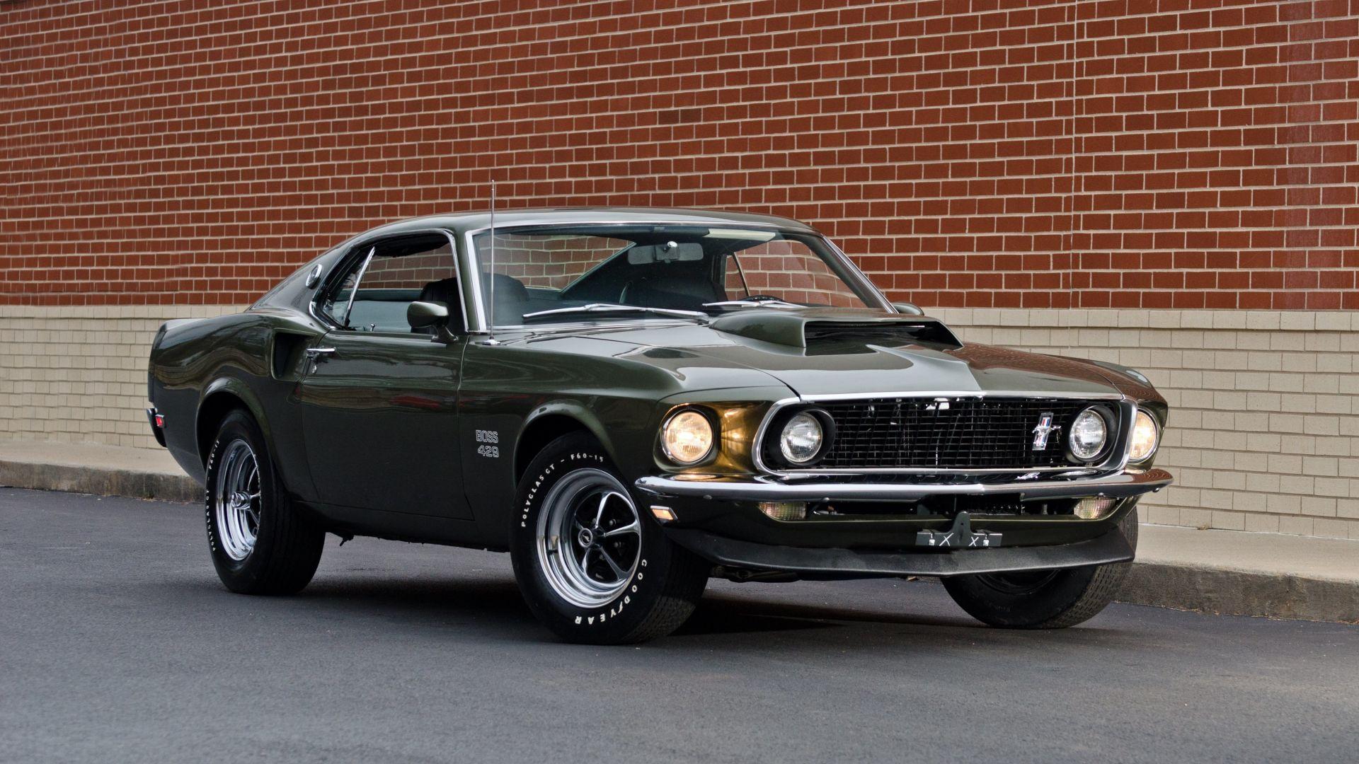 1920x1080 Green, classic, 1969 ford mustang boss 429 wallpaper, HD image, picture, background, 7ce69f