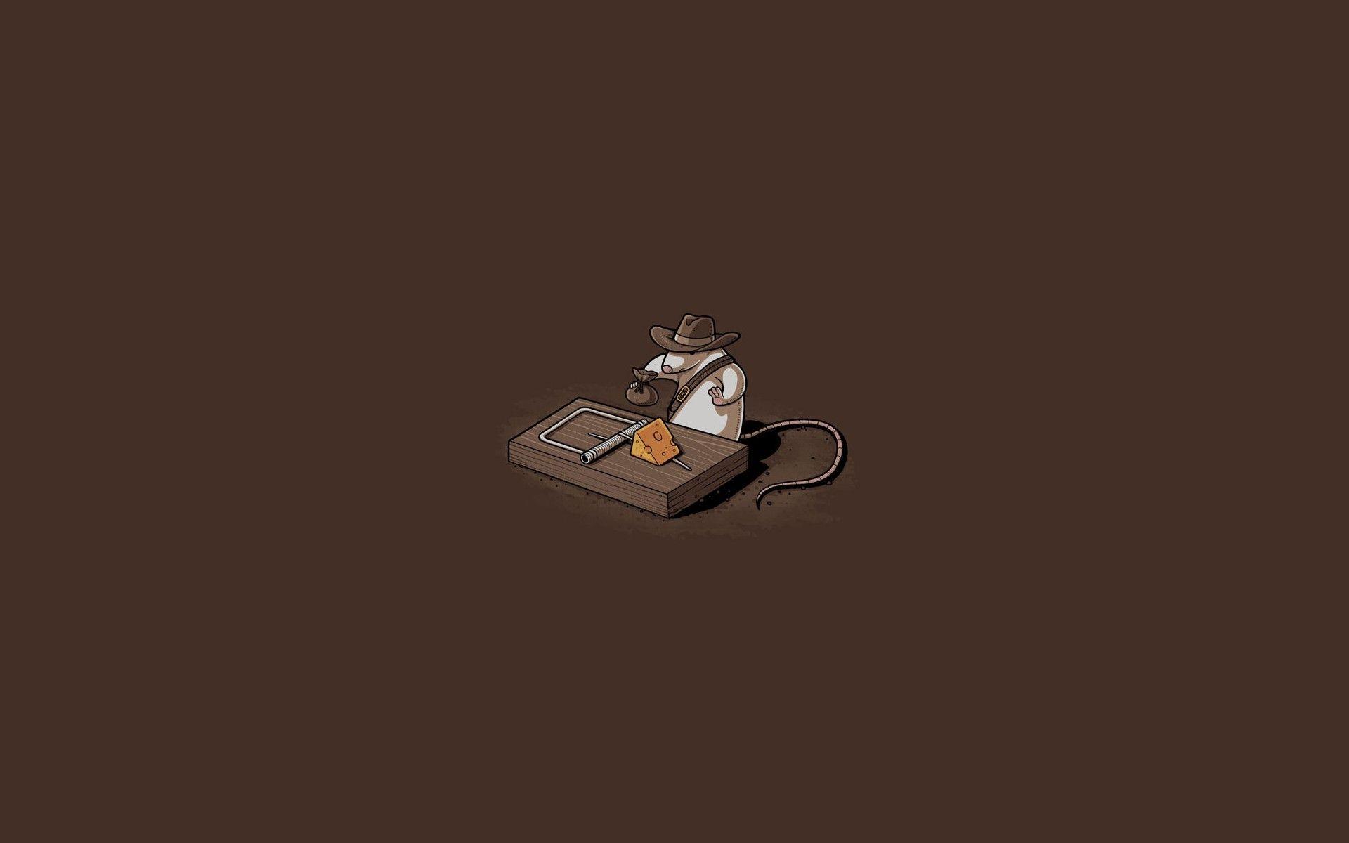 1920x1200 humor, Indiana Jones, Mice, Minimalism, Parody Wallpaper HD