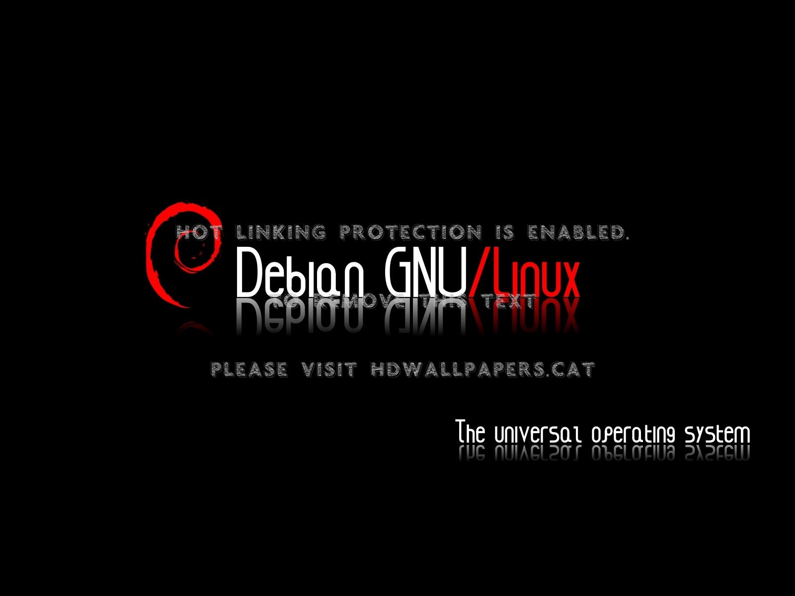 1600x1200 Debian Gnu Linux System Black Universal