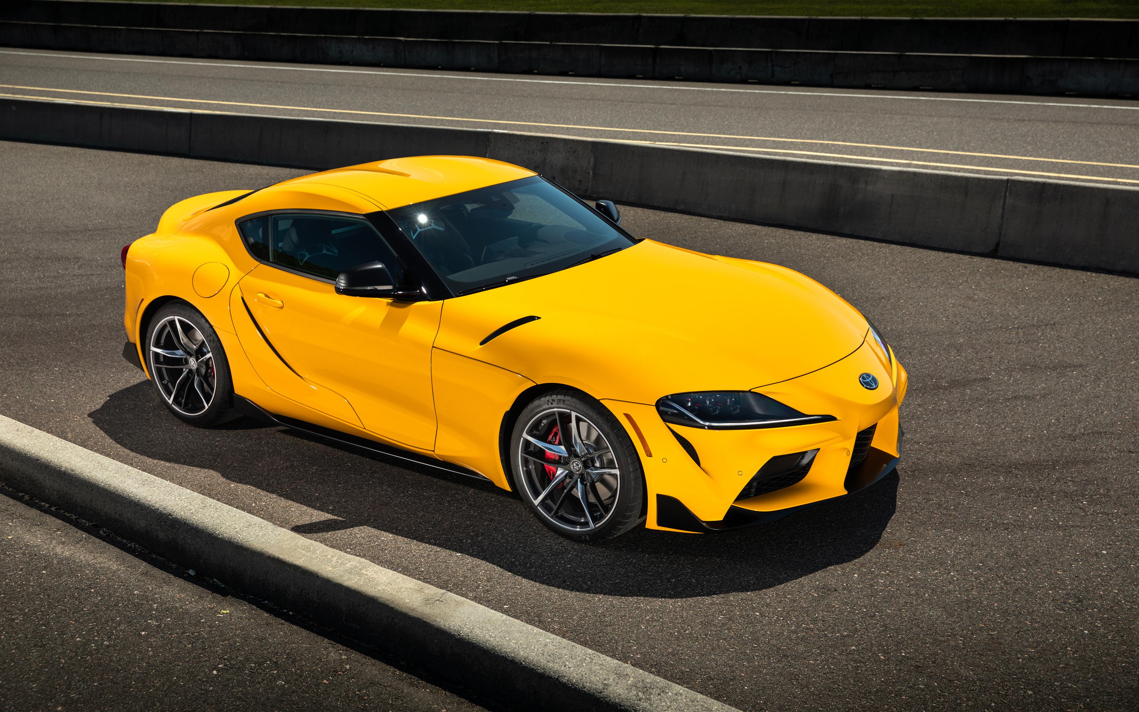 3840x2400 Download wallpaper Toyota GR Supra, 4k, highway, A 2021 cars, yellow Supra, supercars, 2021 Toyota GR Supra, japanese cars, Toyota for desktop with resolution 3840x2400. High Quality HD picture wallpaper
