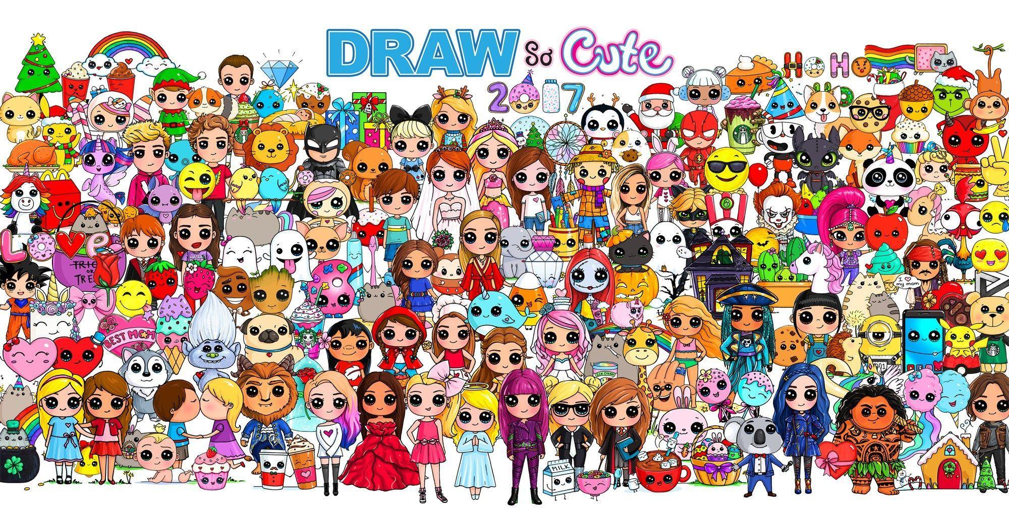 Draw So Cute | Cute drawings, Girl drawing, Barbie drawing