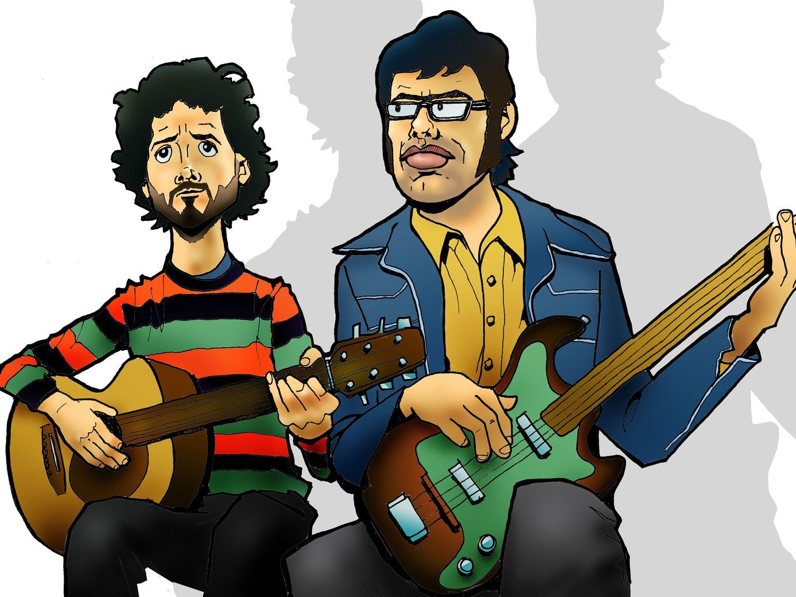 1600x1200 Flight of the Conchords!. Flight of the conchords, Man and woman silhouette, Blue electric guitar