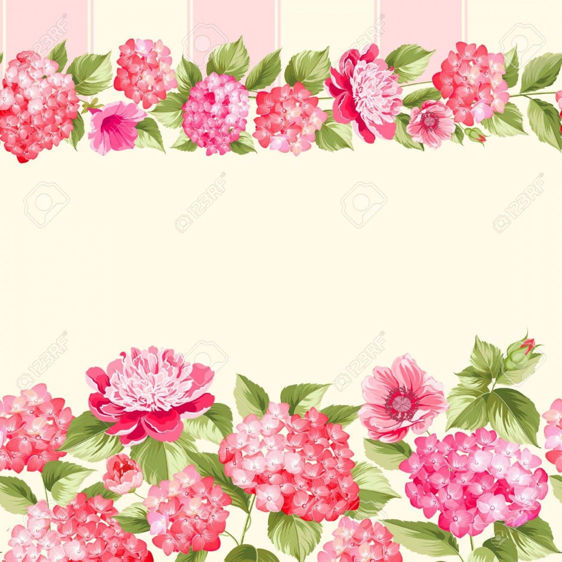 1872x1872 Photostock Vector Pink Flower Border With Tile Elegant Vintage Card