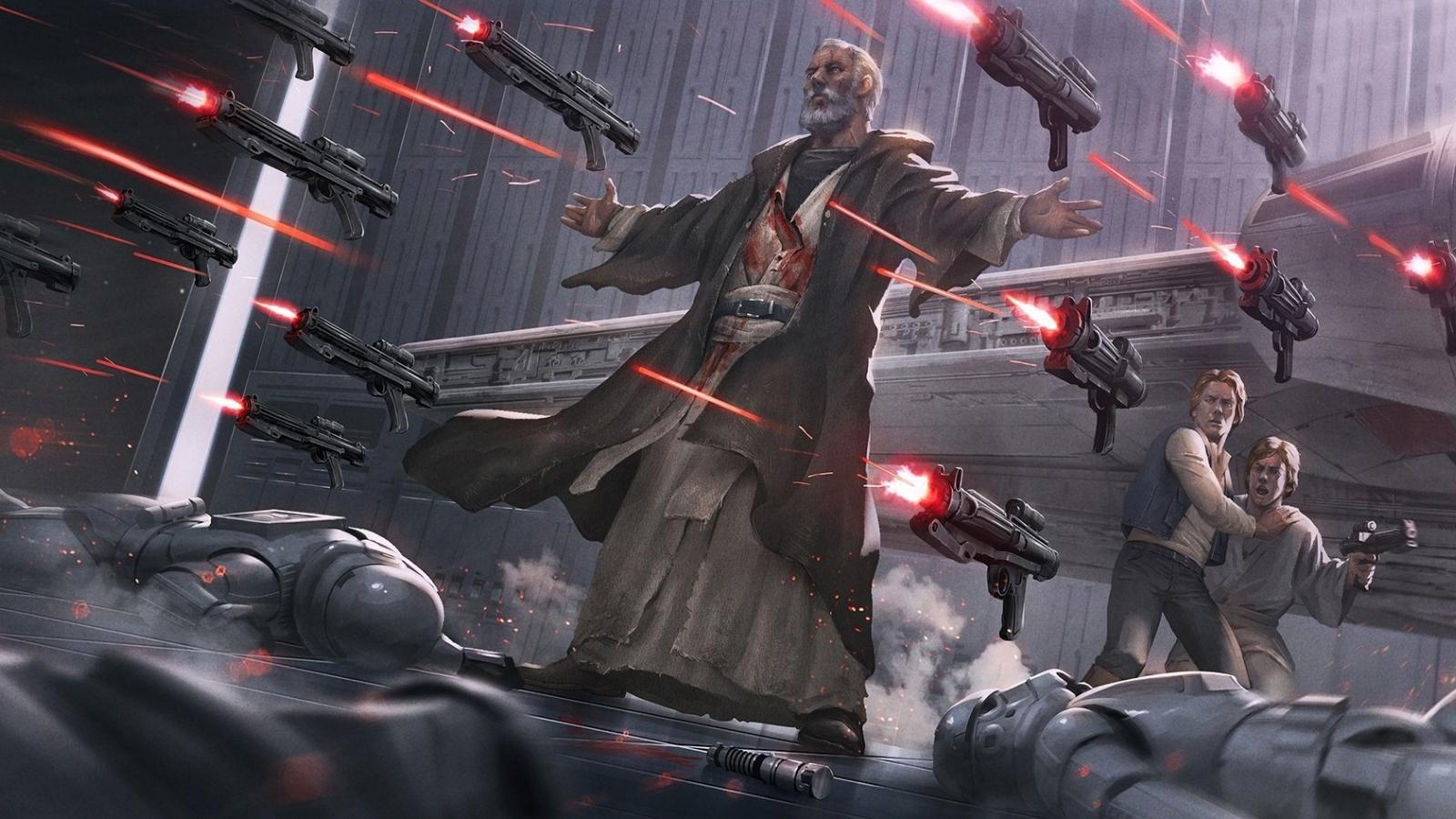 1600x900 Wallpaper Star Wars, Artwork, Obi Wan Kenobi:1917x947