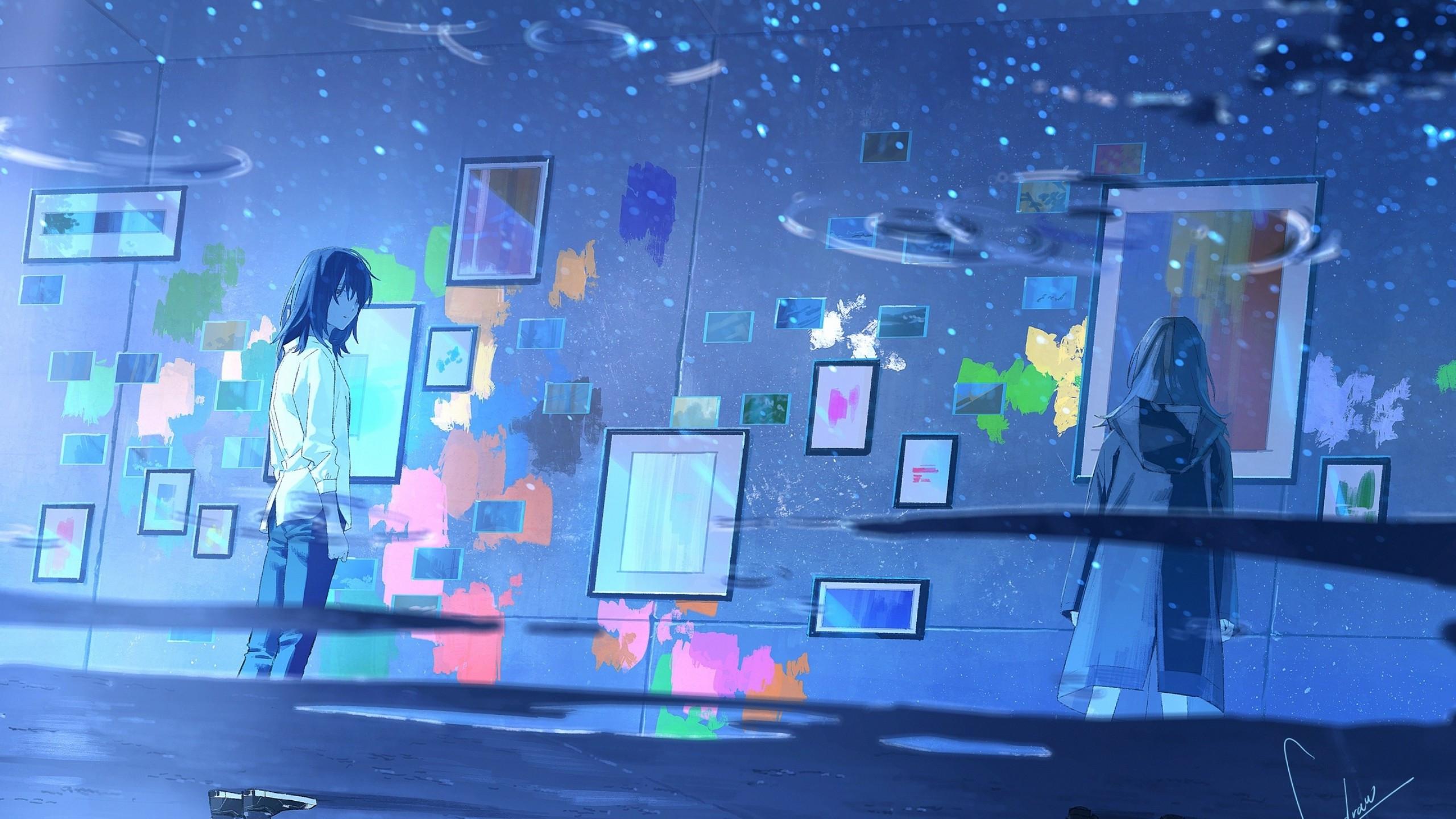 2560x1440 Download 2560x1440 Anime Couple, Reflection, Imagination, Art Wallpaper for iMac 27 inch