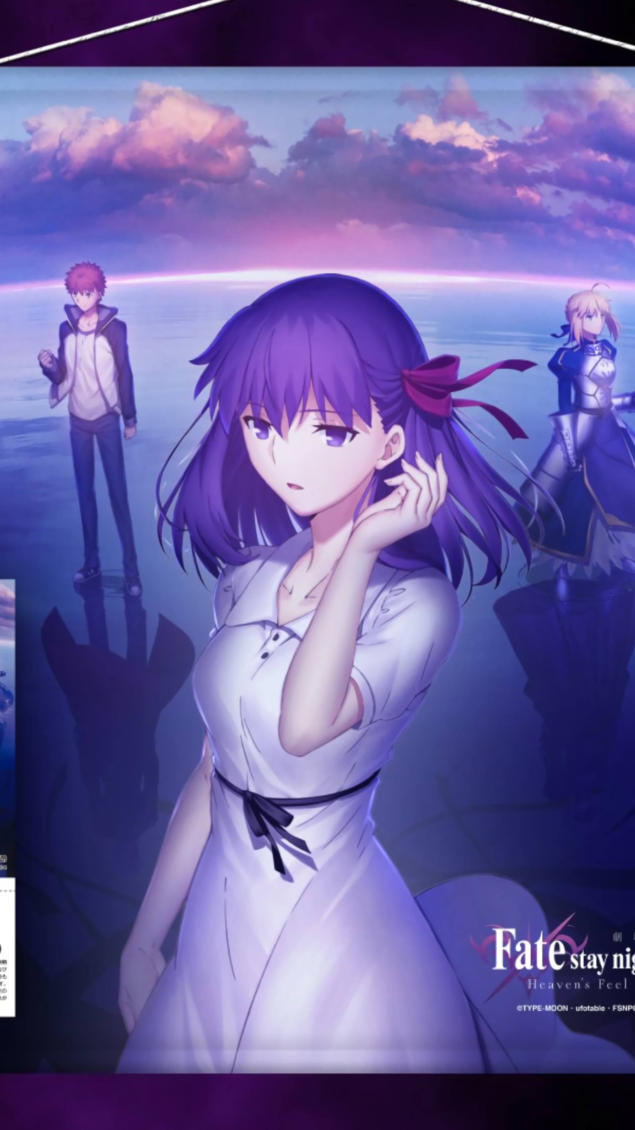2160x3840 This heavens feel wallpaper shows archer and saber alter as their reflection in the water