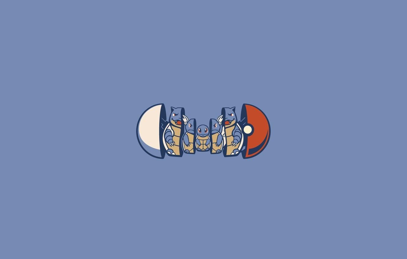 1332x850 Wallpaper pokemon, pokemon, pokeball, squirtle, pokemon, matryoshka, squirtle, pokebol, wartortle, blastoise, blastoise, vartoti image for desktop, section минимализм