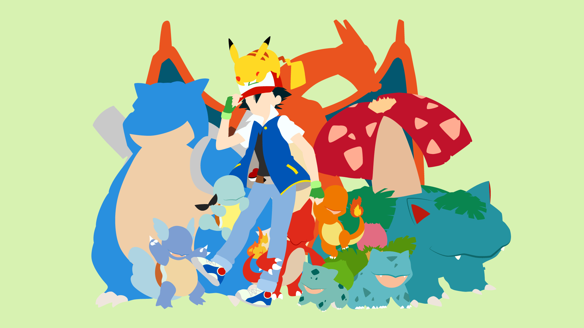 1920x1080 Bulbasaur, Wartortle (Pokémon) HD Wallpaper