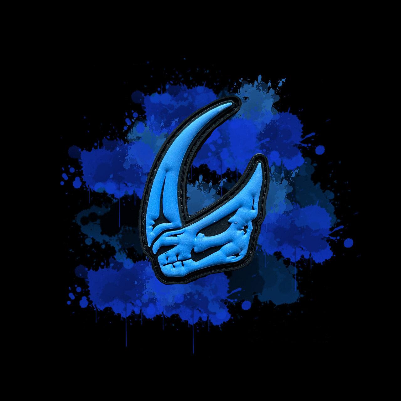 1280x1280 Blue PVC Mudhorn Patch (GITD)