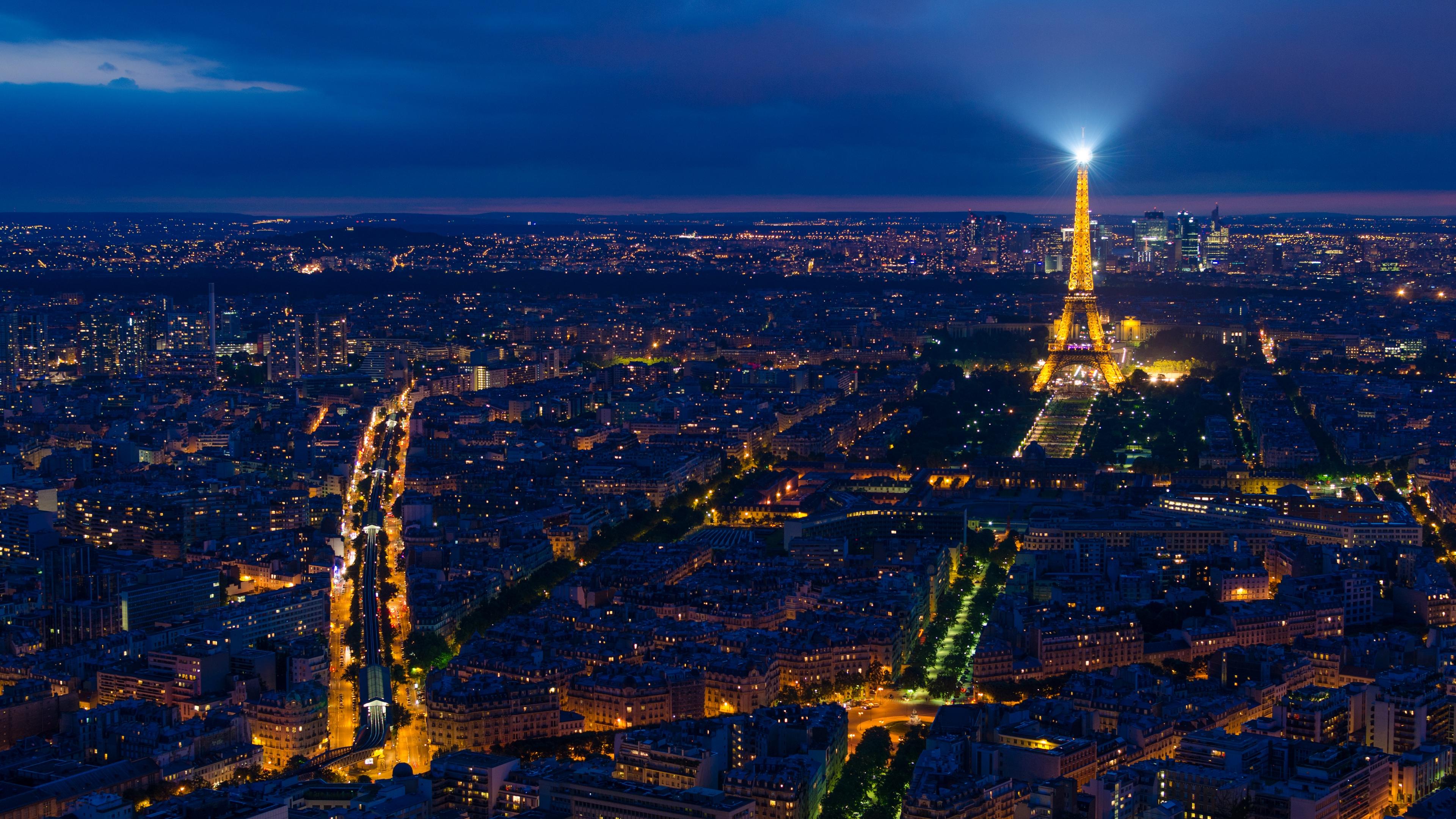 3840x2160 Wallpaper 4k eiffel tower, night city, paris, france, city lights 4k Wallpaper