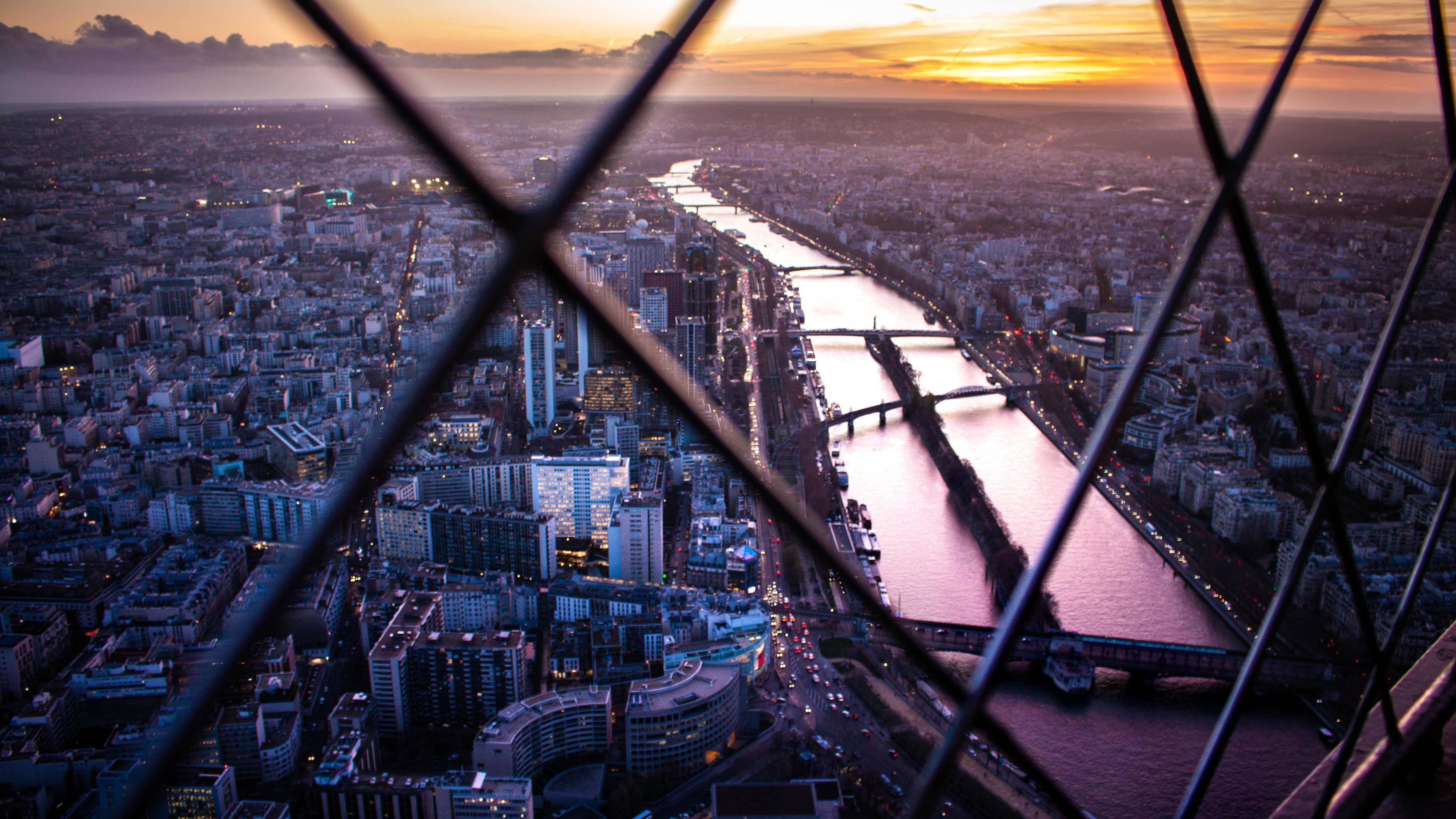 3840x2160 Wallpaper 4k Paris View From Eiffel Tower Top Flower 4k Wallpaper
