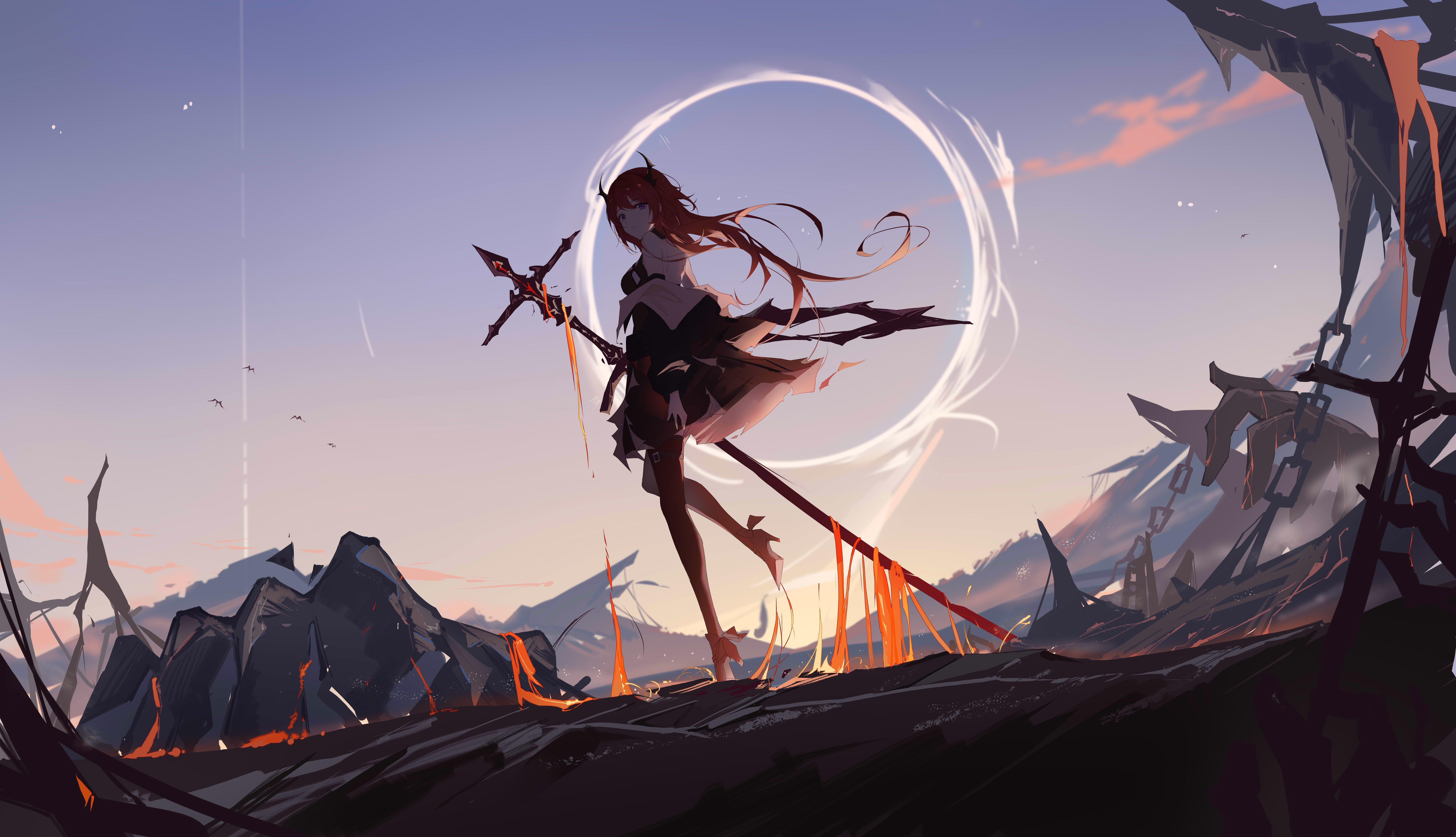 7700x4428 Surtr Arknights Background Image and Wallpaper