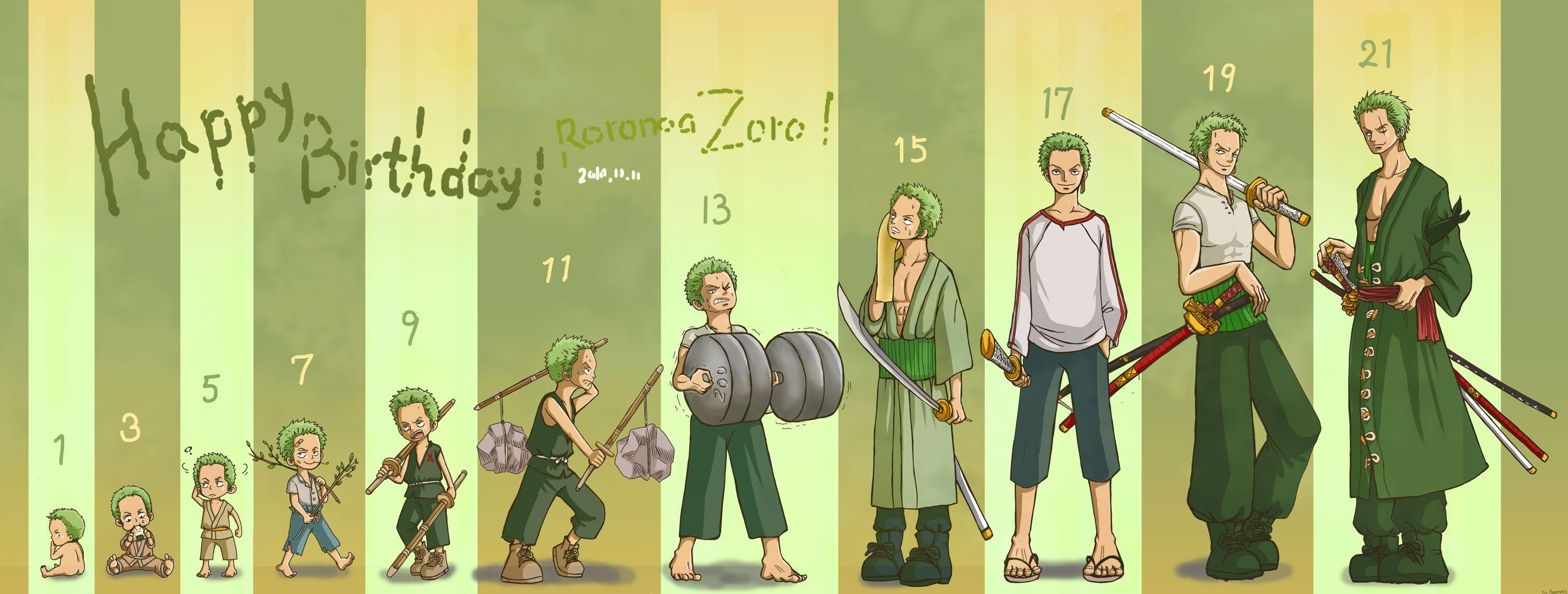 3000x1137 One Piece Zoro Wallpaper
