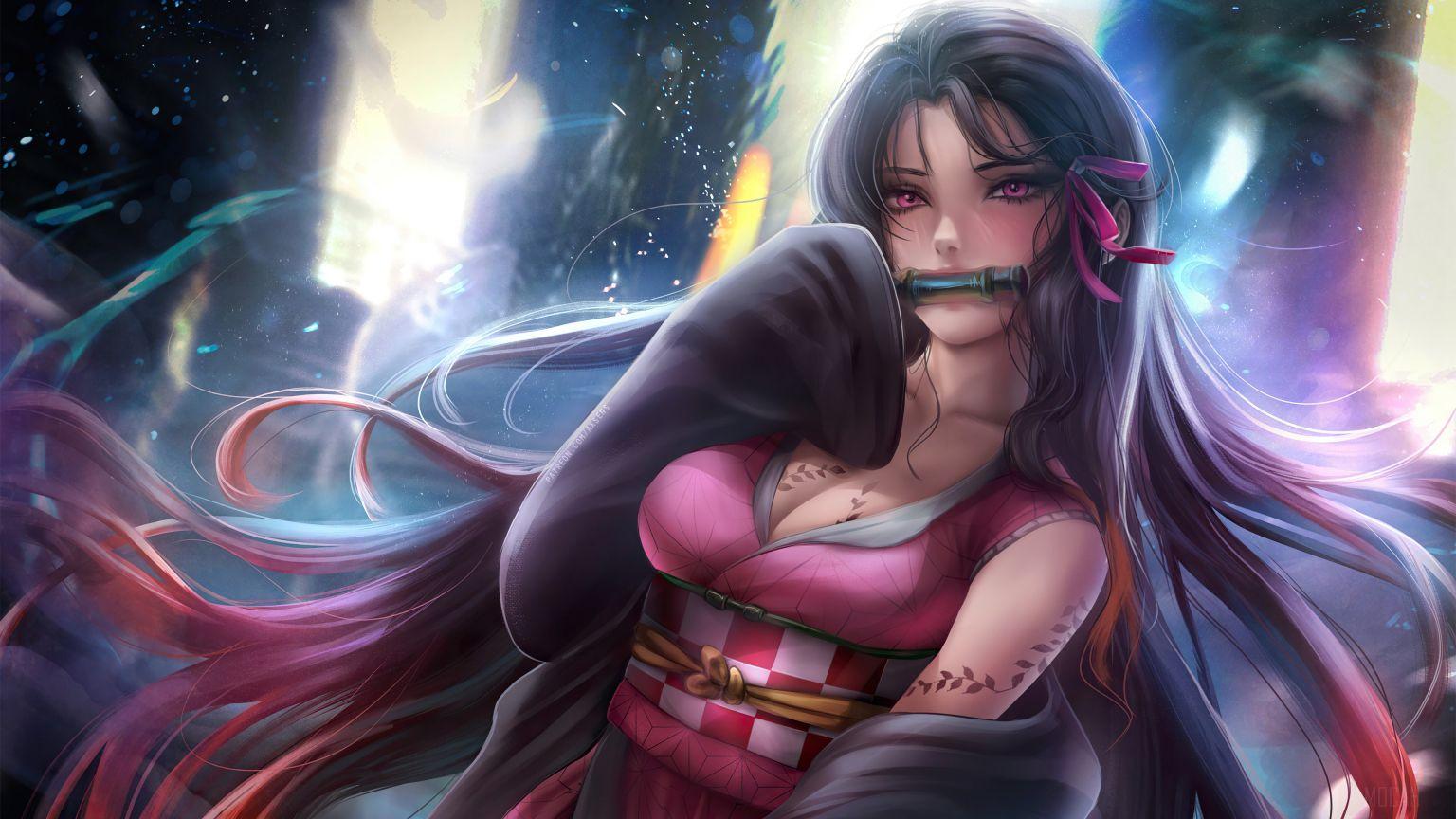 1536x864 Demon Slayer : Nezuko Kamado wallpaper in 1536x864 resolution