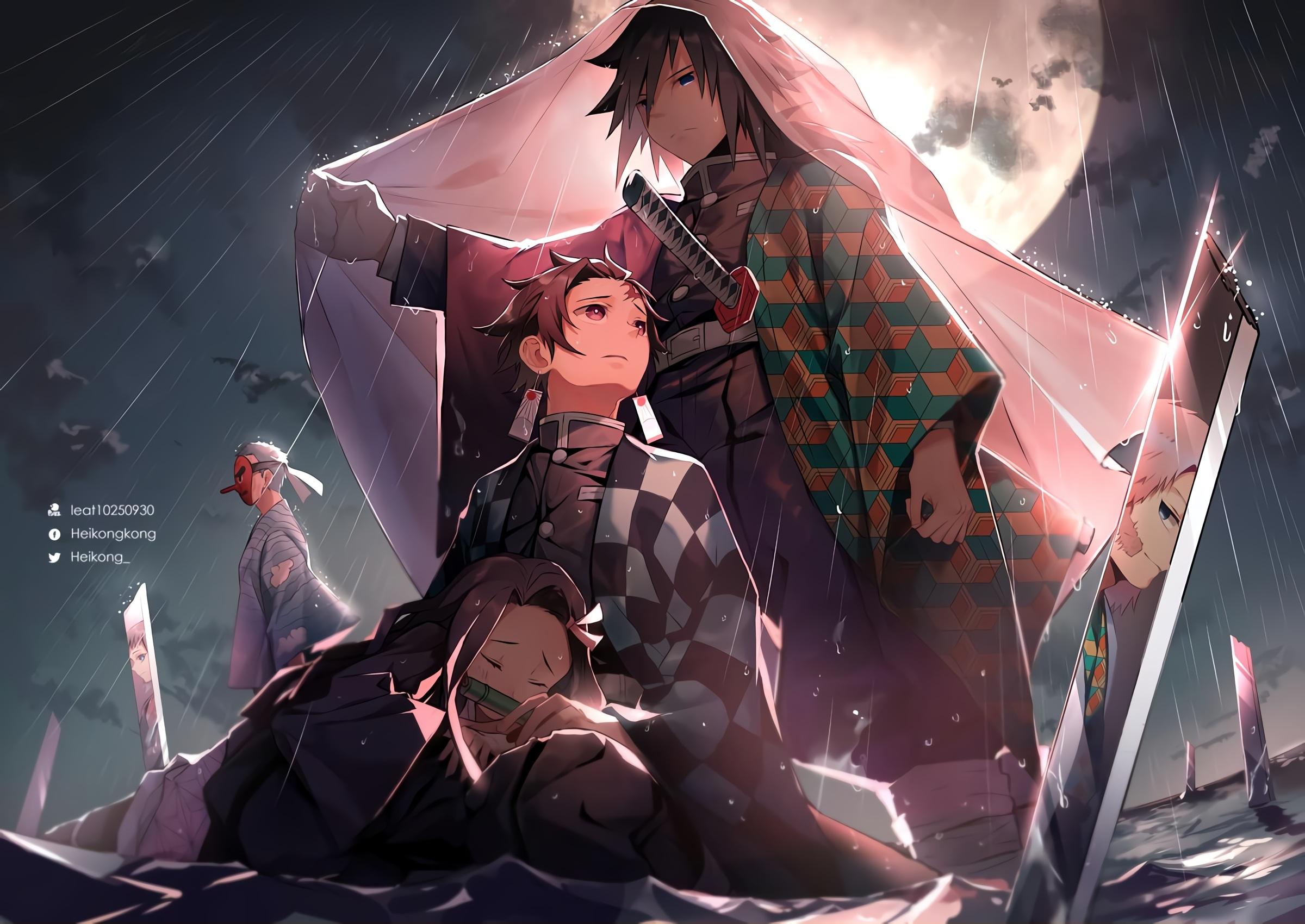 2400x1700 Nezuko Kamado Giyuu Tomioka HD Wallpaper, Sakonji Urokodaki, Sabito (Demon Slayer), Giyuu Tomioka, Nezuko Kamado, Tanjiro Kamado Gallery HD Wallpaper