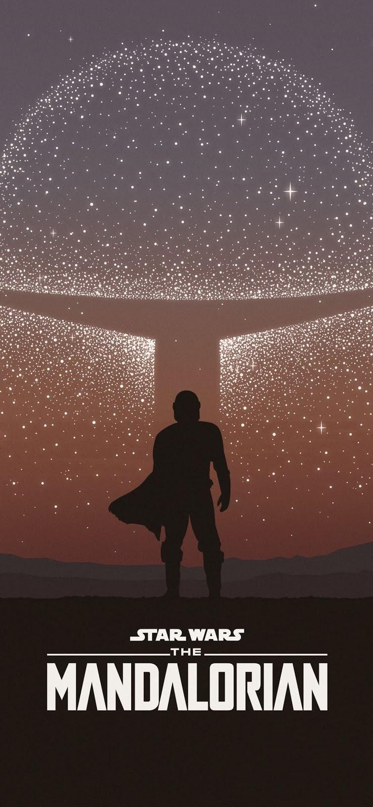 739x1600 Mandalorian Minimalism Wallpaper
