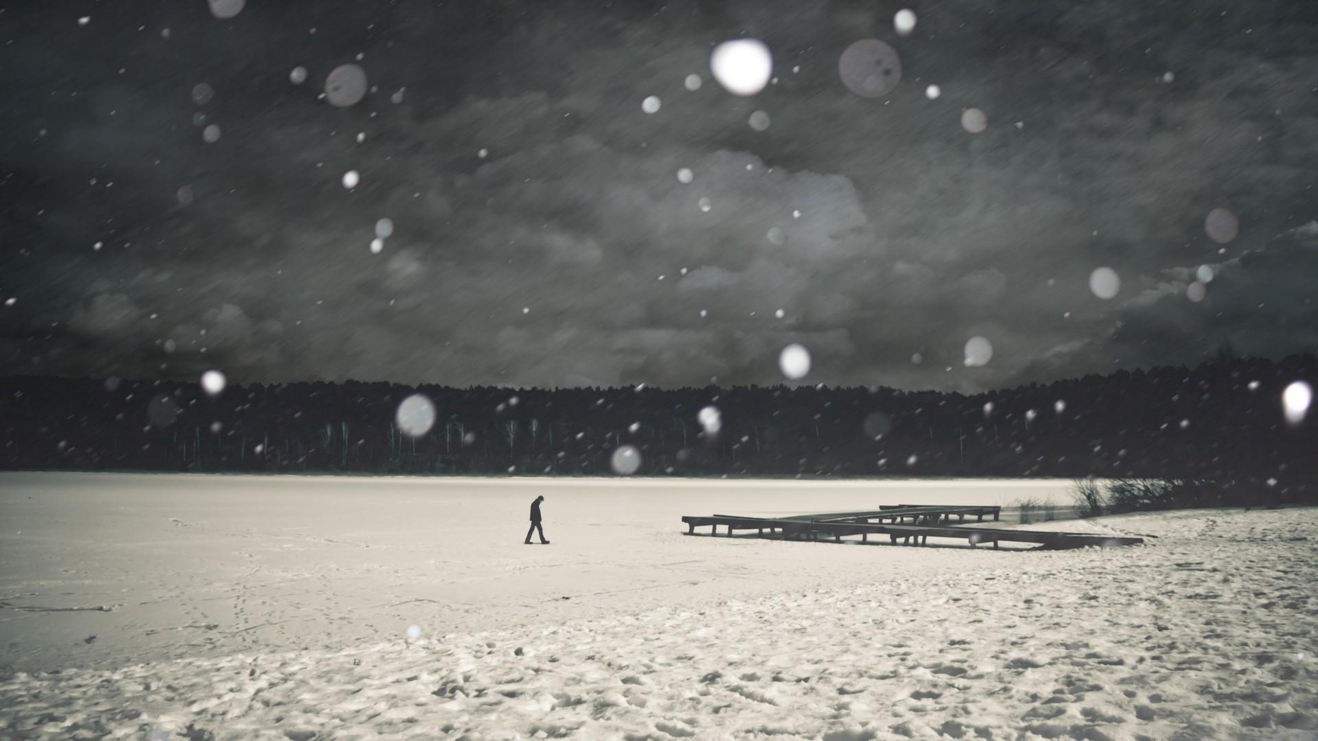 1920x1080 Anyone Else Love Dark Moody Wallpaper Man In Snow Wallpaper & Background Download