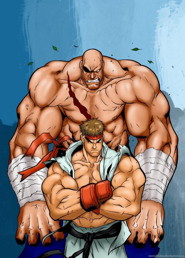 758x1054 Ryu Vs Sagat Street Fighter II Wallpaper Desktop Background