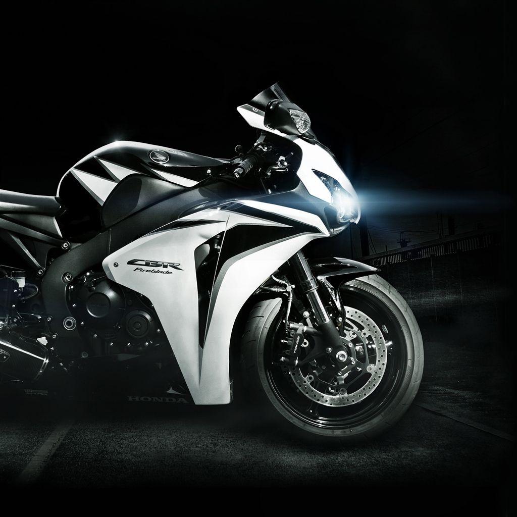 1024x1024 Honda Cbr Fireblade White Black Lights #Retina #iPad #Air #wallpaper