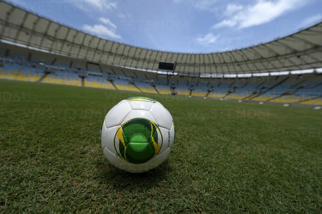 1232x820 Brazil, Rio de Janeiro, Soccerball on lawn of Maracana Stadium