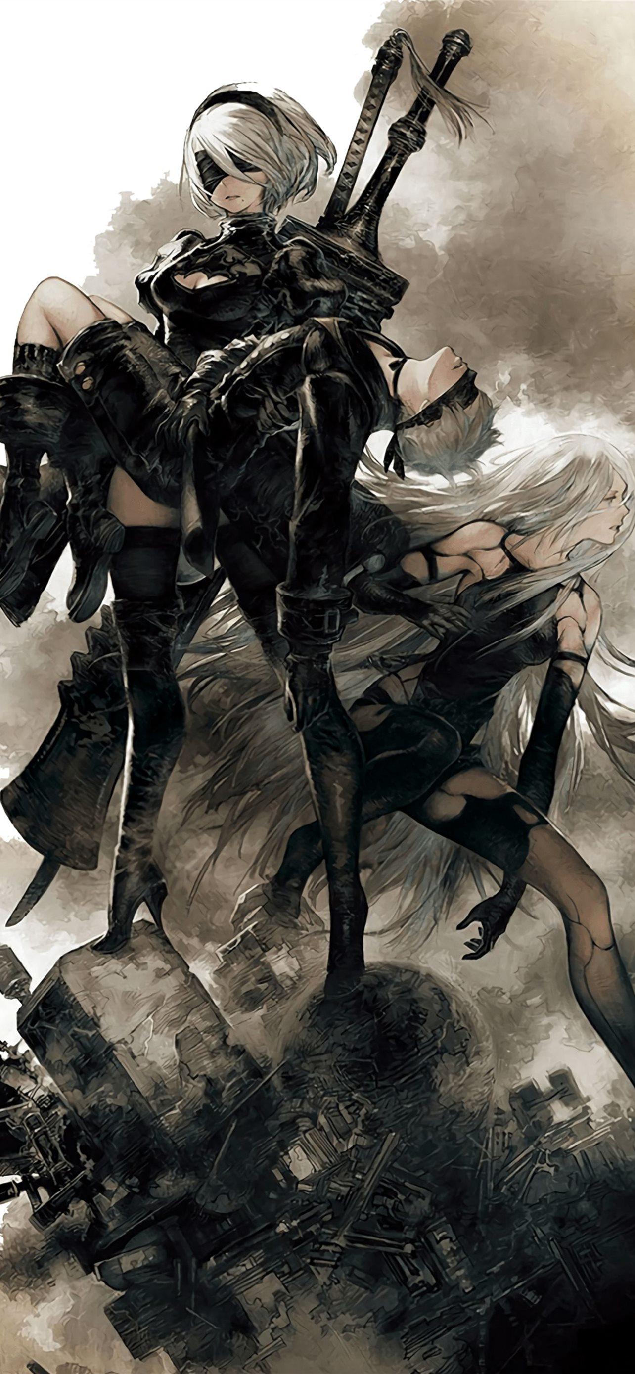 1284x2778 NieR Automata 2B iPhone Wallpaper Free Download