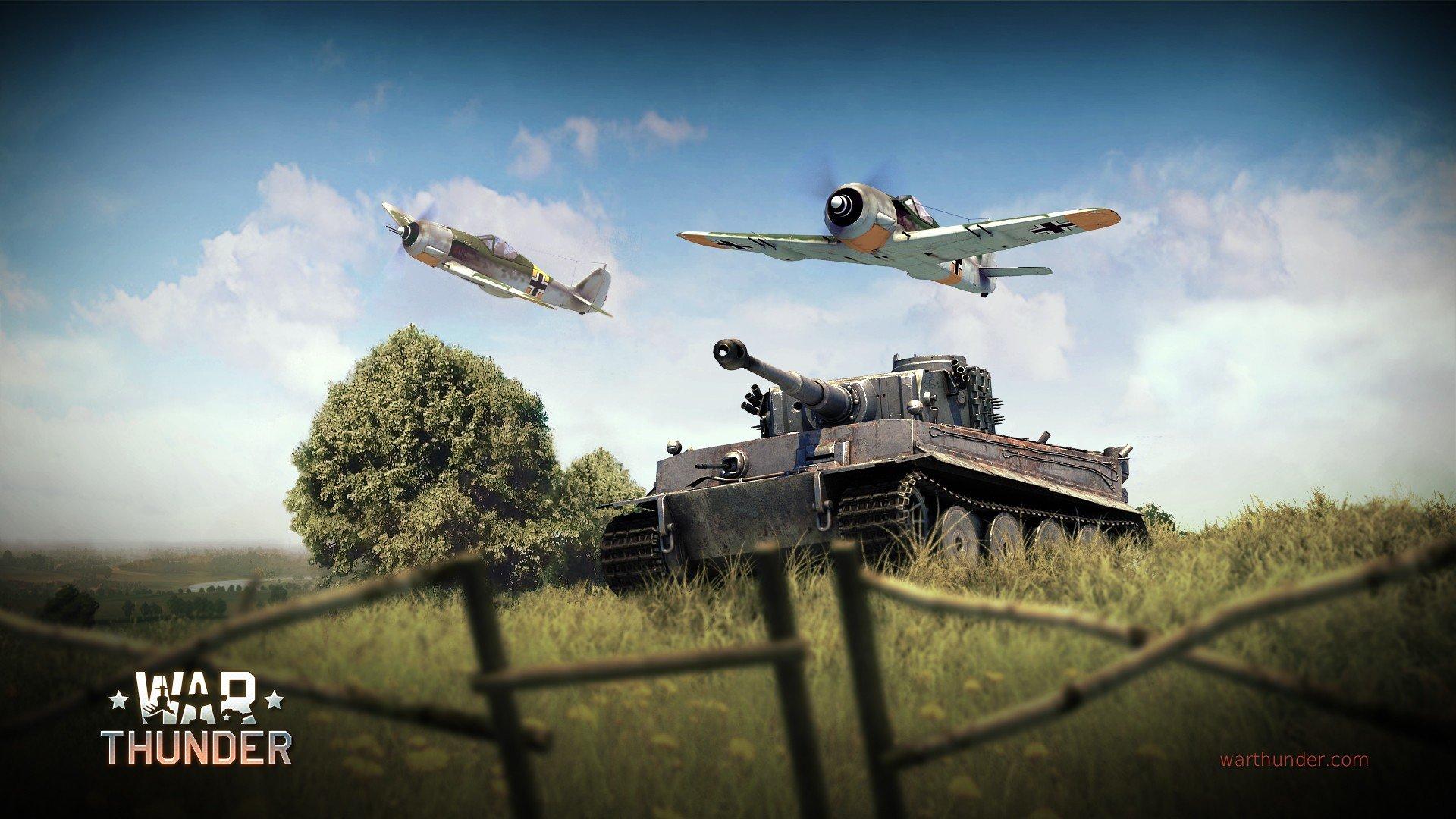 1920x1080 War Thunder, Airplane, Gaijin Entertainment, Tank, Tiger I, Focke Wulf Fw 190 HD Wallpaper / Desktop and Mobile Image & Photo