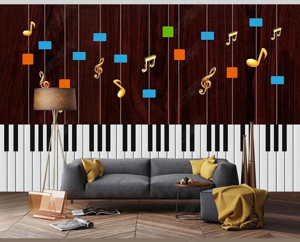 1000x808 Wall Mural Wallpaper Piano Music Wood Grain 3D Wallpaper for TV Wall Bedroom
