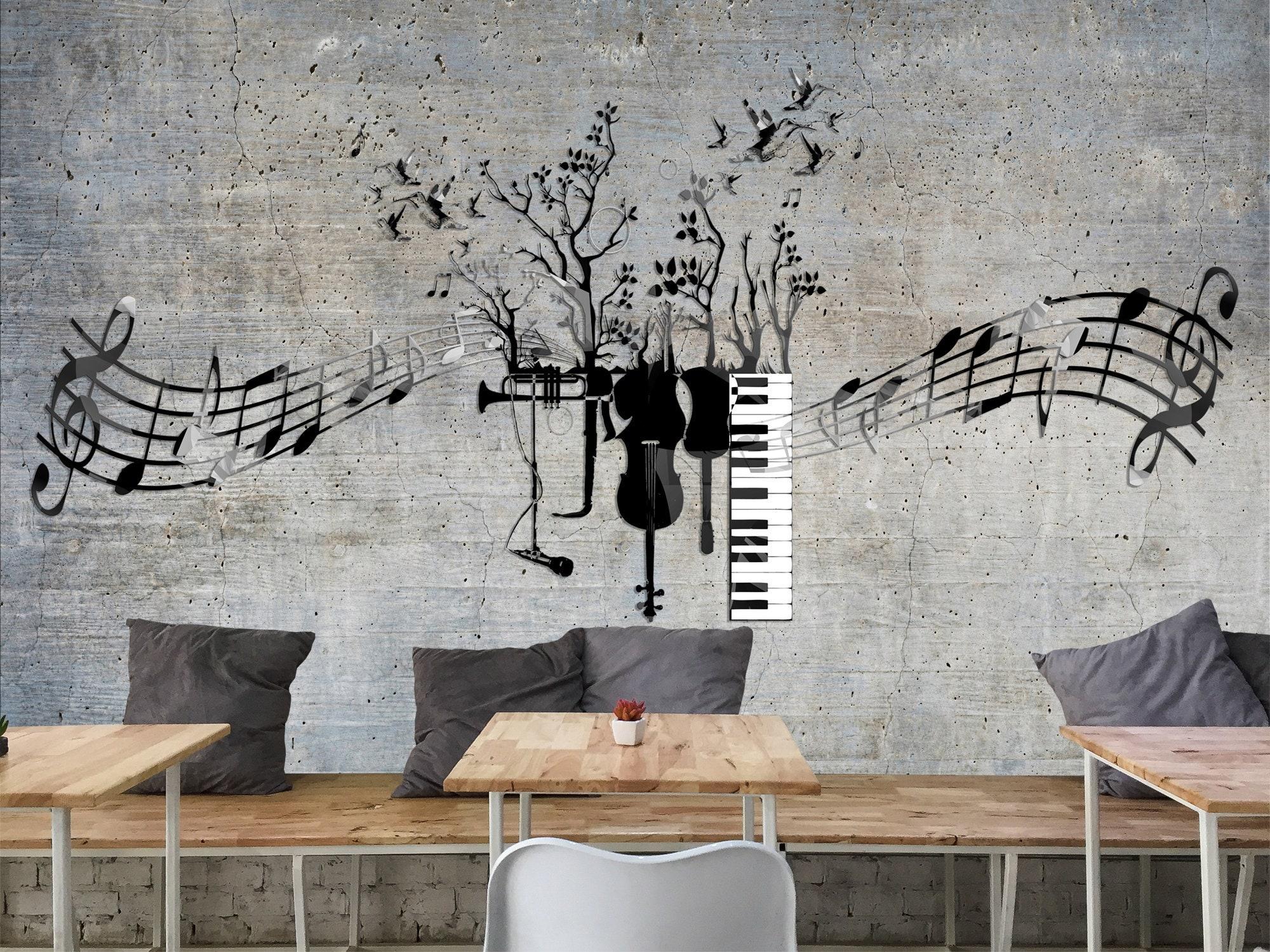 2000x1500 Music Room Decoration Wallpaper Mural / Music Art Wallpaper