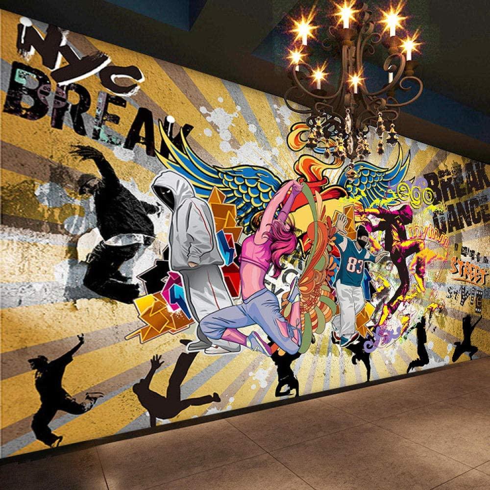 1000x1000 3D Personality Music Dance Room Gym Wallpaper Letters Graffiti Hip Hop Hip Hop Background Wall Trend Theme Wallpaper, 200cmx140cm