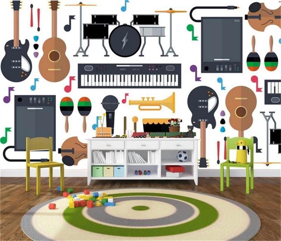 960x824 3D room wallpaper photo wallpaper custom mural music equipment cartoon picture kids room sofa TV background wall sticker murals. Wallpaper