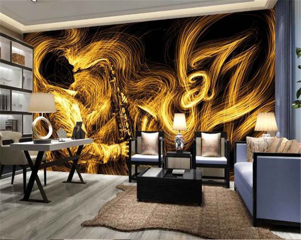 1000x800 Wholesale And Retail 3D Wallpaper Wall Promotion For Living Room Abstract Golden Saxophone Jazz Music Background From Yunlin $13.12