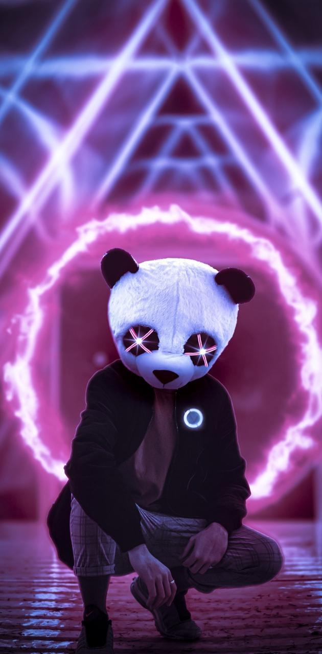 630x1280 Panda Neon Lights wallpaper
