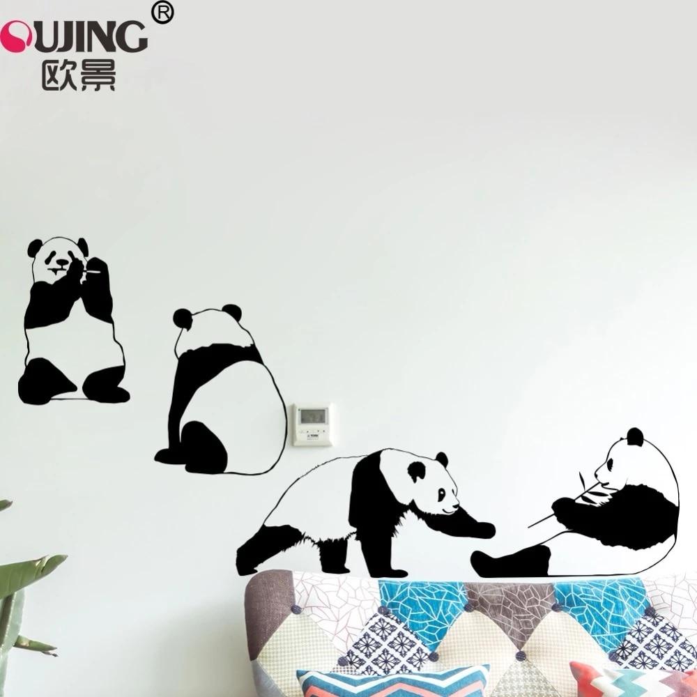 1000x1000 3D Cute Animal Giant Panda Wall Stickers For Kids Room Wallpaper Home Decor Living Room Art Mural Boy Girls Gifts DIY Wall Decor. Wall Stickers