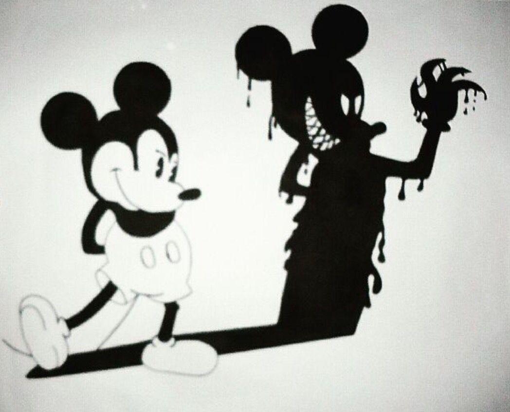 evil mickey mouse drawing