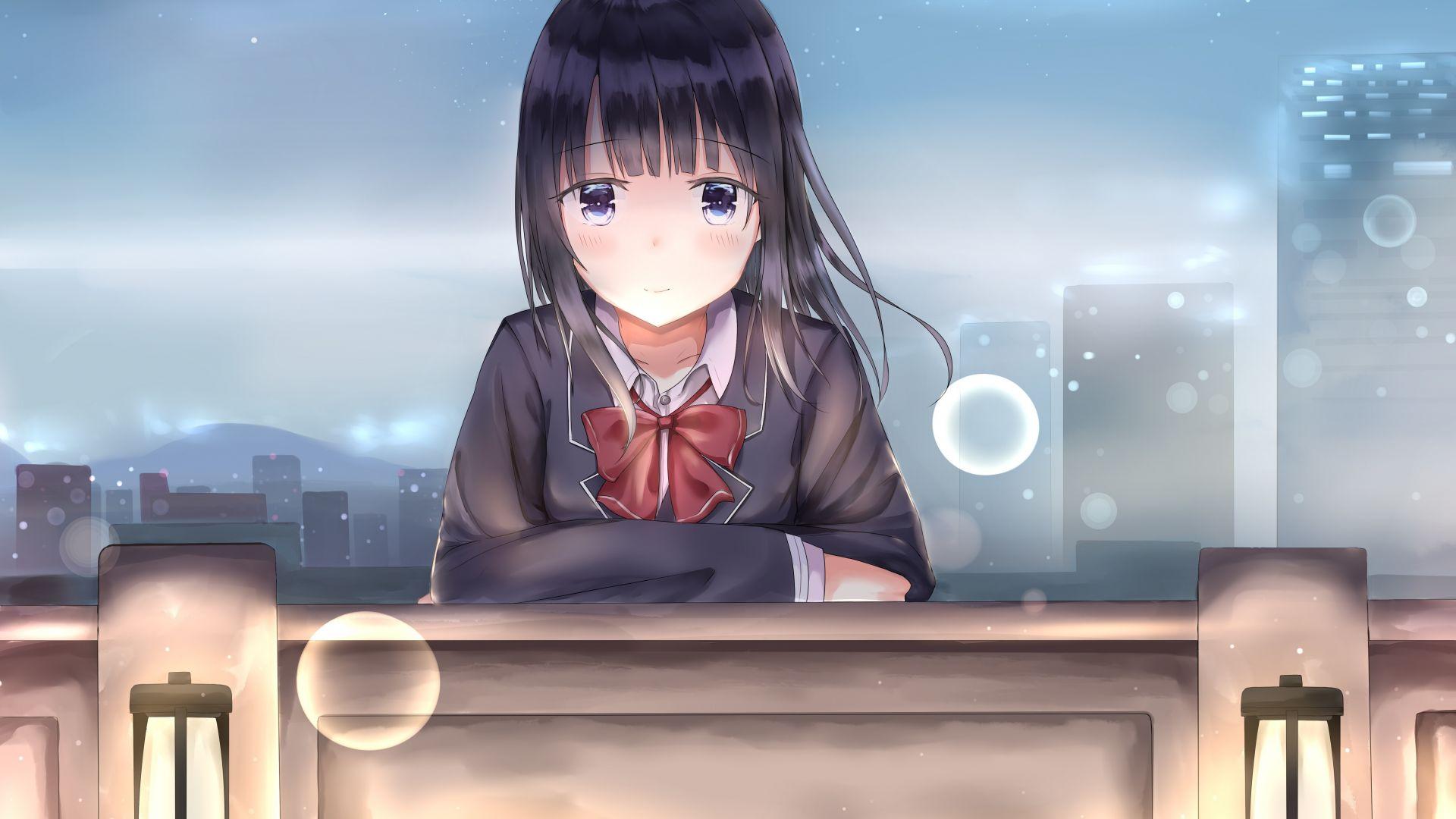 1920x1080 Free download Desktop wallpaper school uniform anime girl cute sad HD image [1920x1080] for your Desktop, Mobile & Tablet. Explore Cute School Desktop Wallpaper. School Background, School Background Picture