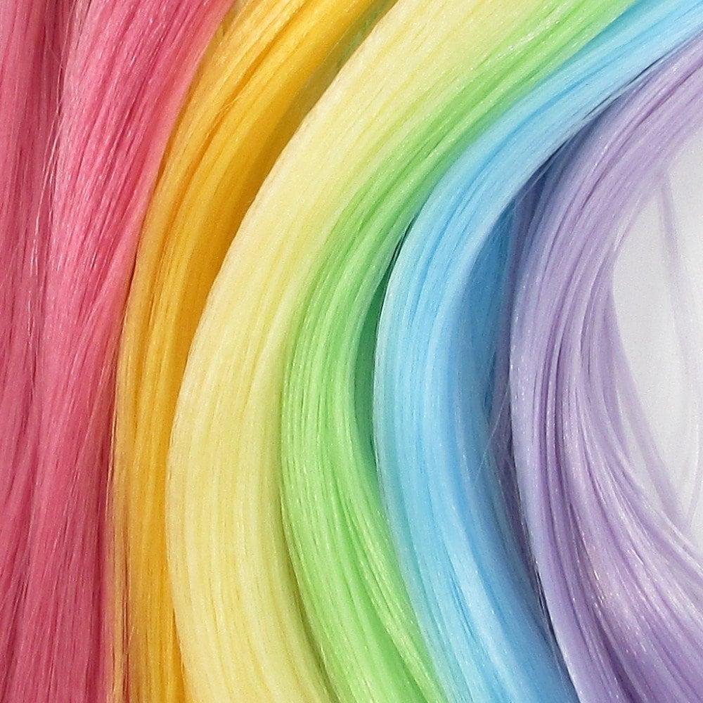 1000x1000 Nylon Doll Hair Pastel Rainbow Rerooting Custom Barbie
