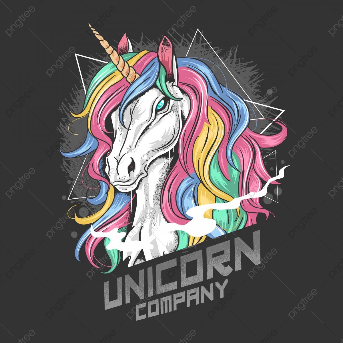 1200x1200 Unicorn Full Colour With Gold Horn And Rainbow Hair Artwork With Editable Layers Vector, Animal, Anniversary, Art PNG and Vector with Transparent Background for Free Download