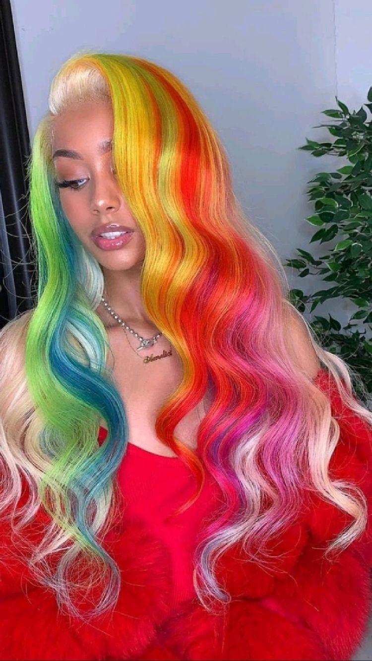 Detailed Rainbow Hair Dye Artwork for Desktop Detailed Rainbow Hair Dye Artwork for Desktop