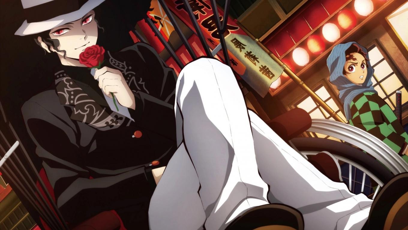 1360x768 Wallpaper Rose, Demon Slayer, Red Eyes, Kamado Tanjirou, Kimetsu No Yaiba, Hat:2539x1754
