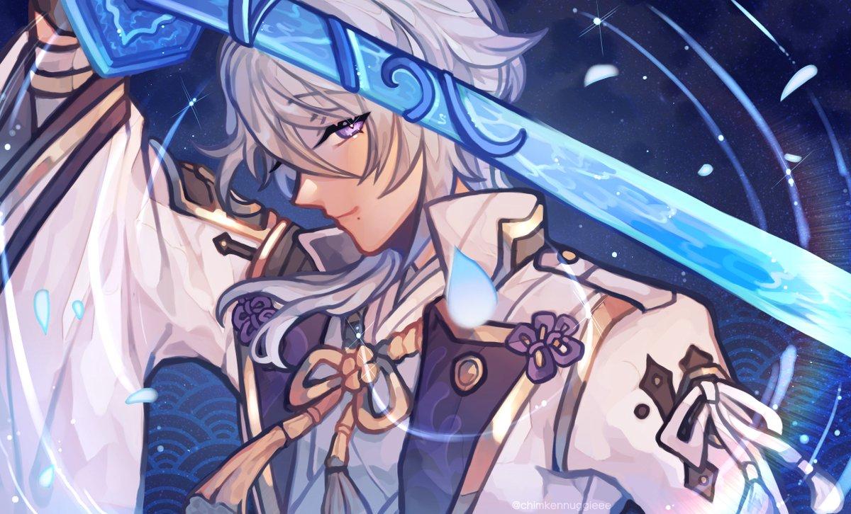 1200x726 ❥ NYAGGIE.. ar Twitter: ꒰ GENSHIN IMPACT ꒱ ⠀⠀ I saw his burst and immediately ran to draw him, my eyes went so wide, , , kamisato ayato, , , , , , ⠀⠀ #GenshinImpact #原神 #