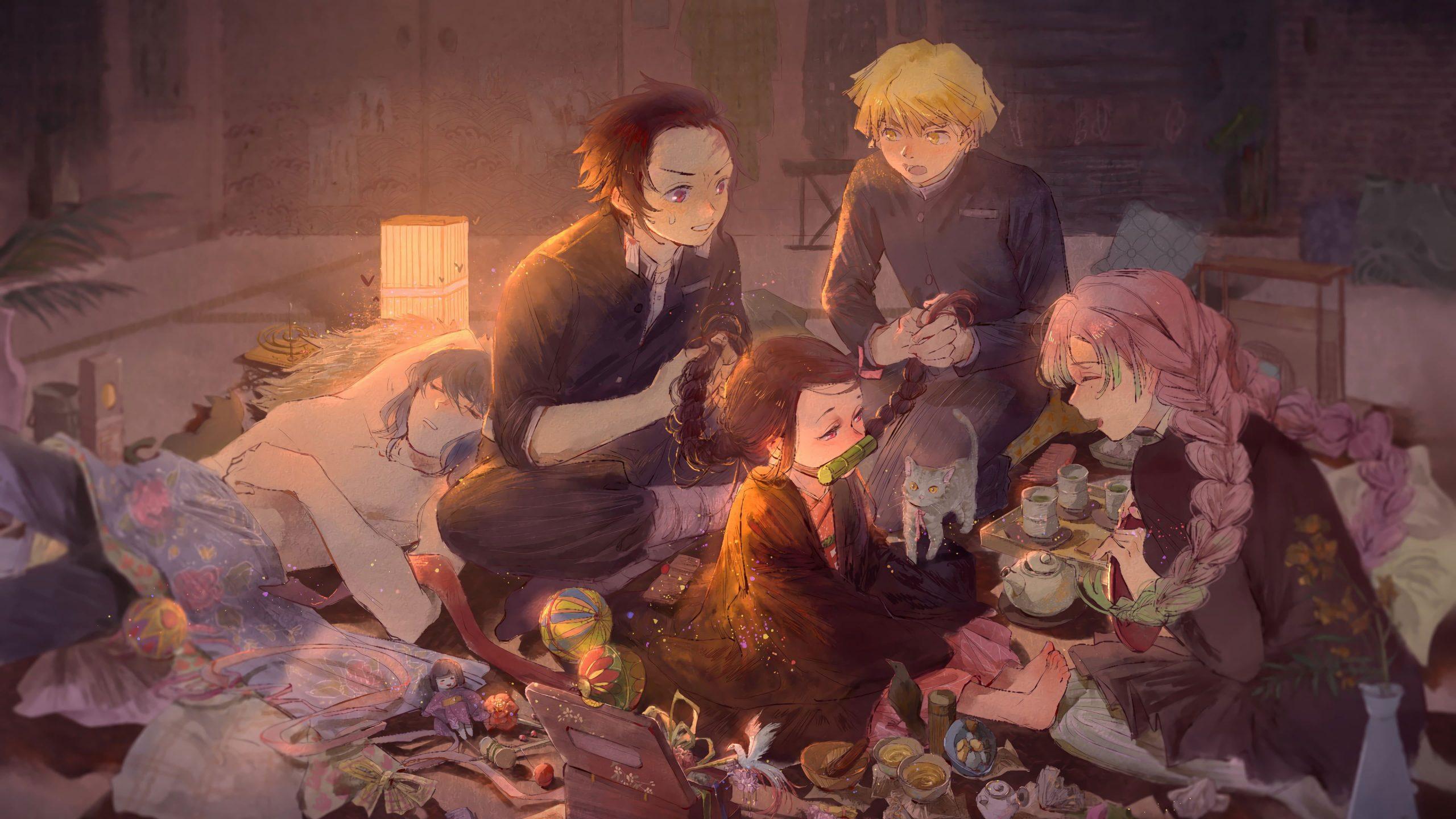 2560x1440 Kimetsu No Yaiba Wallpaper, Mitsuri Kanroji, Anime, Digital Art, Artwork