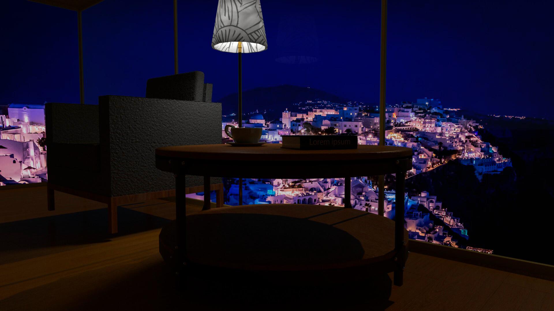 1920x1080 Cozy living room Day and Night