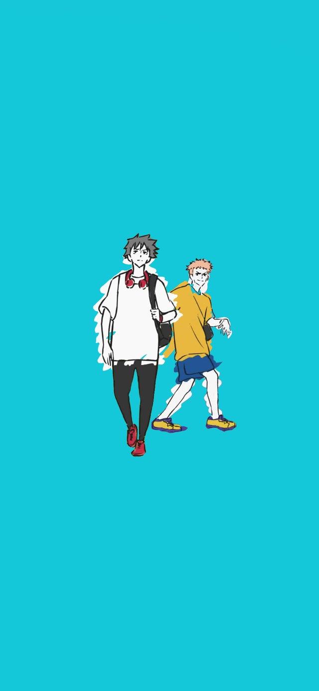 640x1386 Minimal Itadori & Fushiguro Phone Wallpaper